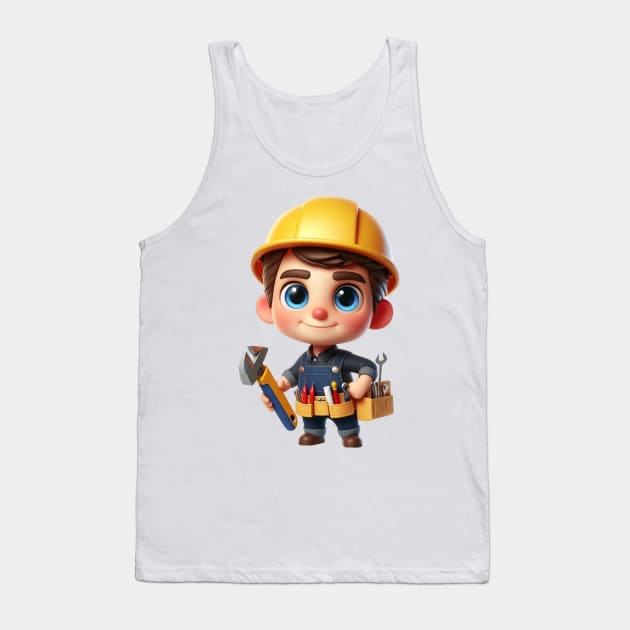 Cute Builder Tank Top by Dmytro